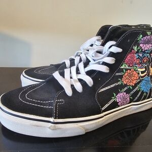 Vans Black Floral High-Top Sneakers